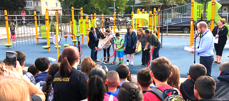 Berywn Dist 100 Ribbon Ceremony for Playground